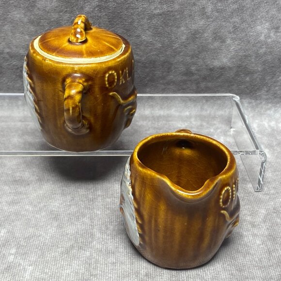 2PC Oklahoma Native American Art Cream + Sugar Golden Aspen by Thrifco Japan - Picture 4 of 11